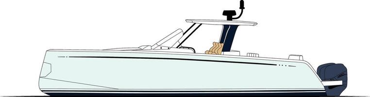 Yacht motor boat drawing in form. vector