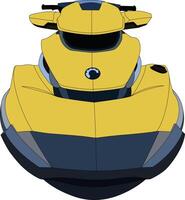 Front View High Speed Motor Boat Illustration. vector