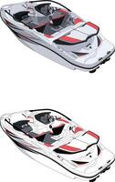 illustration of front view speed boat. vector