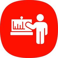 Presentation Glyph Curve Icon vector