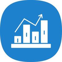 Stock Market Glyph Curve Icon vector