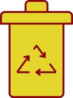 Garbage Glyph Curve Icon vector