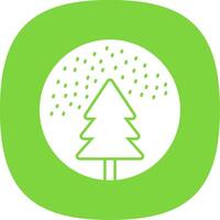 Snow Globe Glyph Curve Icon vector