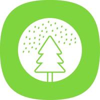 Snow Globe Glyph Curve Icon vector