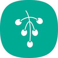 Hackberry Glyph Curve Icon vector