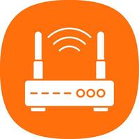Wifi Router Glyph Curve Icon vector
