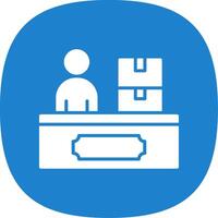 Checkin Glyph Curve Icon vector