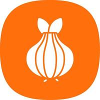 Onion Glyph Curve Icon vector