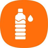 Water Bottle Glyph Curve Icon vector