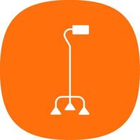 Walking Stick Glyph Curve Icon vector