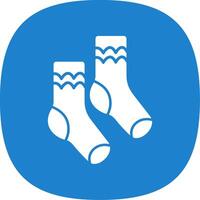 Pair of Socks Glyph Curve Icon vector