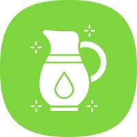 Jug Glyph Curve Icon vector