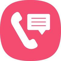 Helpline Glyph Curve Icon vector