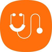 Stethoscope Glyph Curve Icon vector