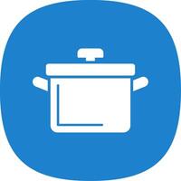 Cooking Pot Glyph Curve Icon vector