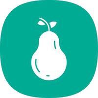 Pear Glyph Curve Icon vector