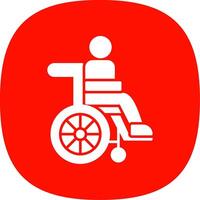 Disabled Person Glyph Curve Icon vector