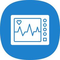 ECG Machine Glyph Curve Icon vector