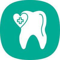 Oral Health Glyph Curve Icon vector