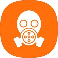 Gas Mask Glyph Curve Icon vector