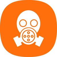 Gas Mask Glyph Curve Icon vector