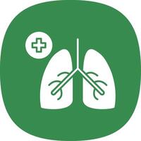 Pulmonology Glyph Curve Icon vector