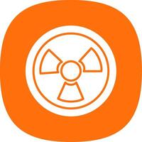 Nuclear Glyph Curve Icon vector