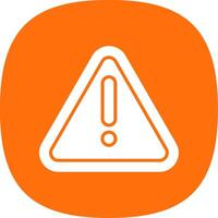 Warning Sign Glyph Curve Icon vector