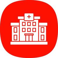 hospital glifo curva icono vector