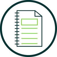 Notebook Line Circle Icon vector