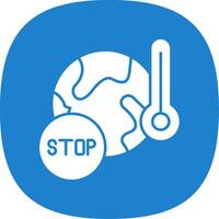 Stop Global Warming Glyph Curve Icon vector