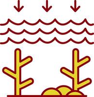 Ocean Acidity Glyph Curve Icon vector