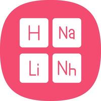 Periodic Table Glyph Curve Icon vector