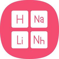 Periodic Table Glyph Curve Icon vector