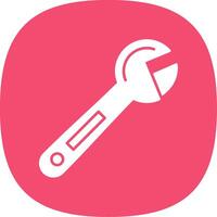 Adjustable Wrench Glyph Curve Icon vector