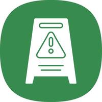 Hazard Sign Glyph Curve Icon vector