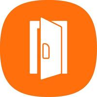 Door Glyph Curve Icon vector