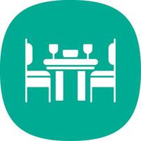 Dining Room Glyph Curve Icon vector