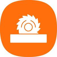 Circular Saw Glyph Curve Icon vector