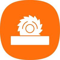 Circular Saw Glyph Curve Icon vector