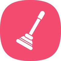 Plunger Glyph Curve Icon vector