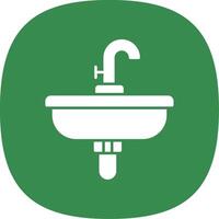 lavabo glifo curva icono vector