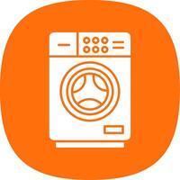 Washing Machine Glyph Curve Icon vector