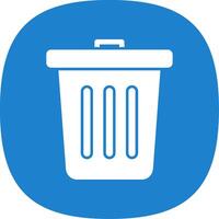 Garbage Glyph Curve Icon vector