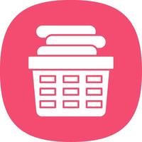 Laundry Basket Glyph Curve Icon vector