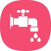 Water Tap Glyph Curve Icon vector