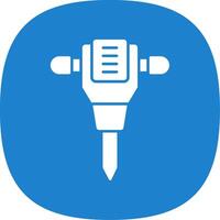 Jack Hammer Glyph Curve Icon vector