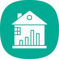 Real Estate Stats Glyph Curve Icon vector