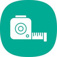 Tape Measure Glyph Curve Icon vector