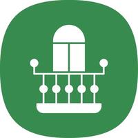 Balcony Glyph Curve Icon vector
